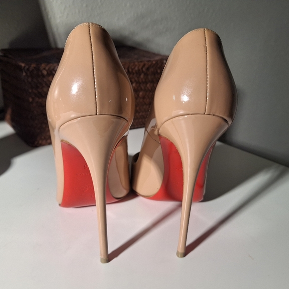 Christian Louboutin Red Bottom Nude Heels - Picture 5 of 12